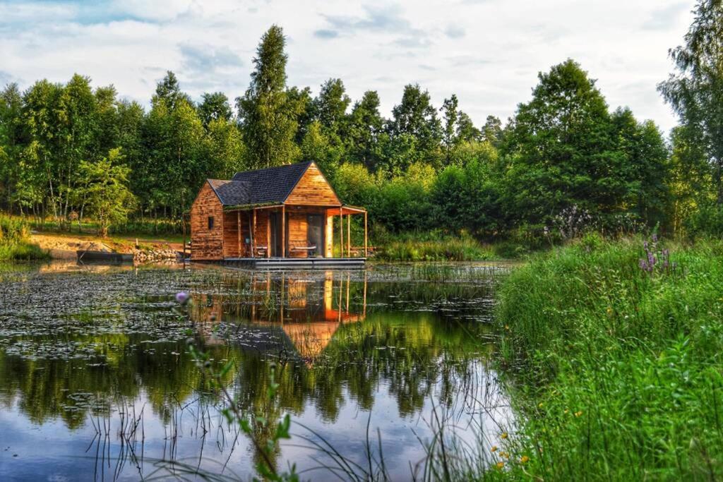 Heather Hut, Off-Grid Cottage On A Pond+2 Ha Darzkowo Ngoại thất bức ảnh