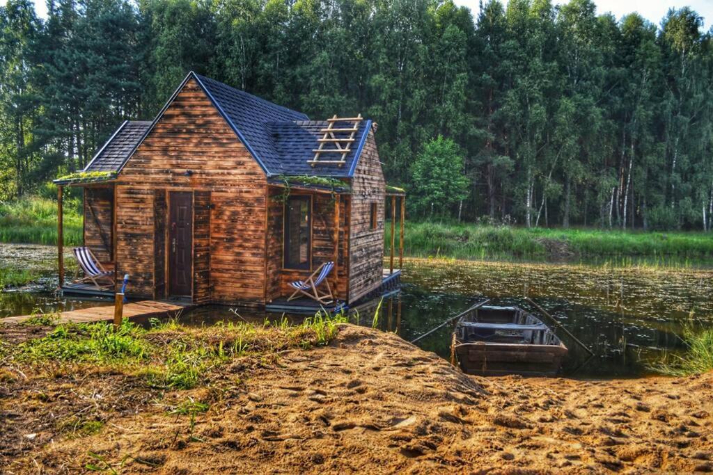 Heather Hut, Off-Grid Cottage On A Pond+2 Ha Darzkowo Ngoại thất bức ảnh
